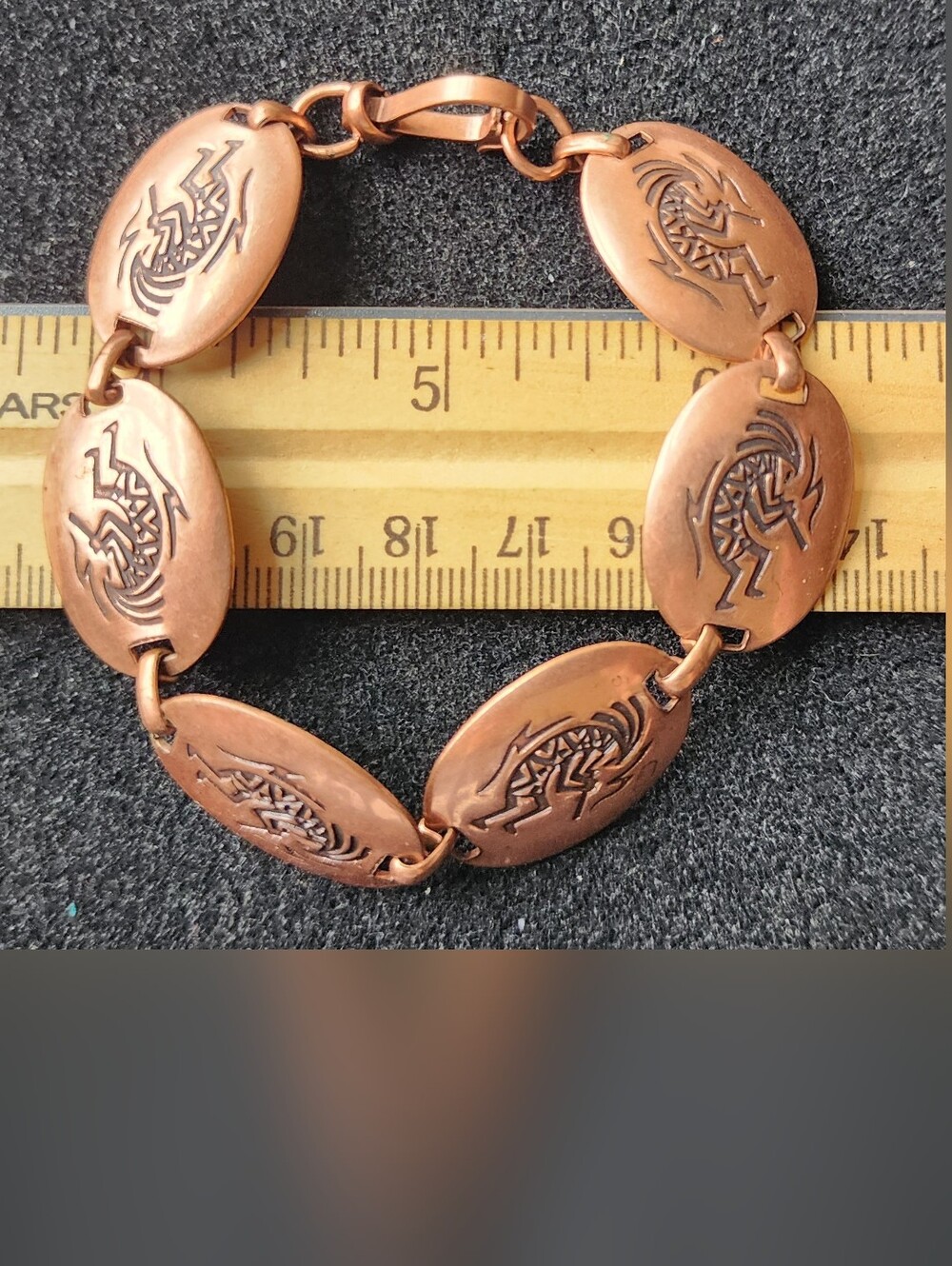 Vintage Copper Bracelet Kokopelli Dancer Design Used Ready2Wear